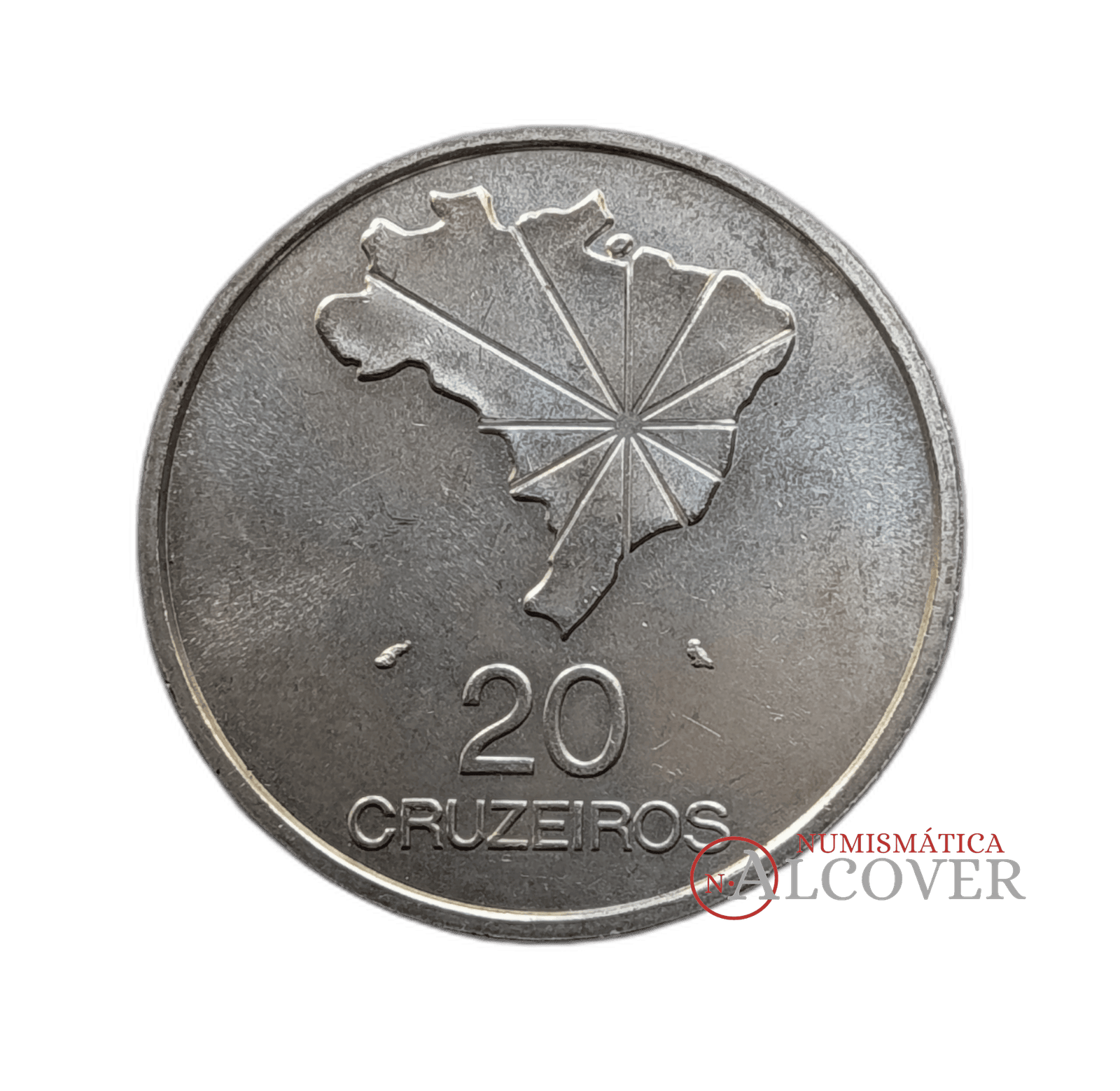BRASIL 20 Cruzeiros 1972 150.º aniversario de la Independencia Plata KM#583 SC- - Imagen 2