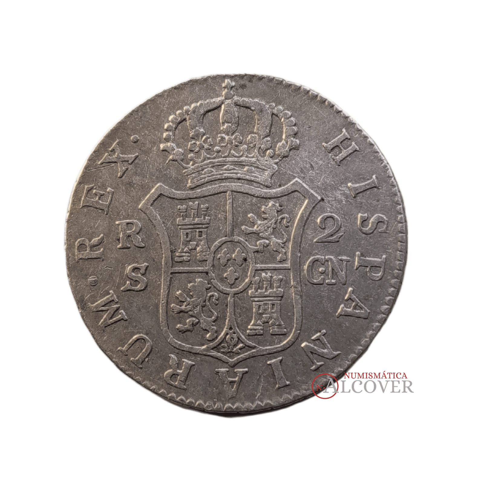 ESPAÑA CARLOS IV 2 Reales 1801 Sevilla CN - MBC - Imagen 2