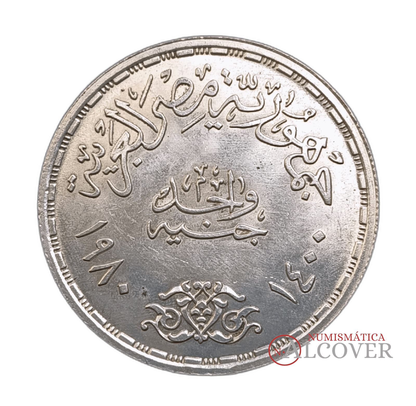 EGIPTO 1 Libra 1980 Día del Médico Egipcio KM# 511 plata SC- - Imagen 2