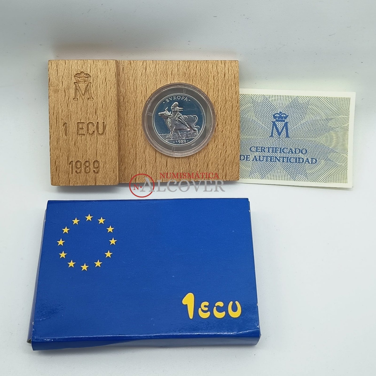 ESPAÑA Juan Carlos I 1 ECU 1989 Rapto de Europa HG#604 SC