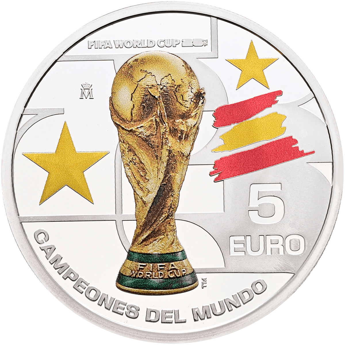 ESPAÑA 5 euros 2026 Campeones del Mundo FIFA plata Proof - Imagen 2