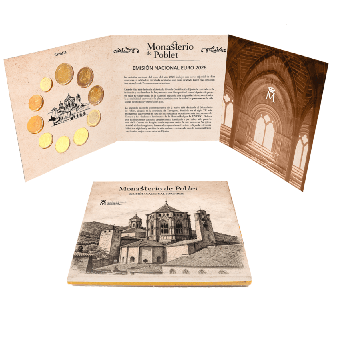 ESPAÑA Cartera euroset 2026 Monasterio de Poblet 10 monedas SC