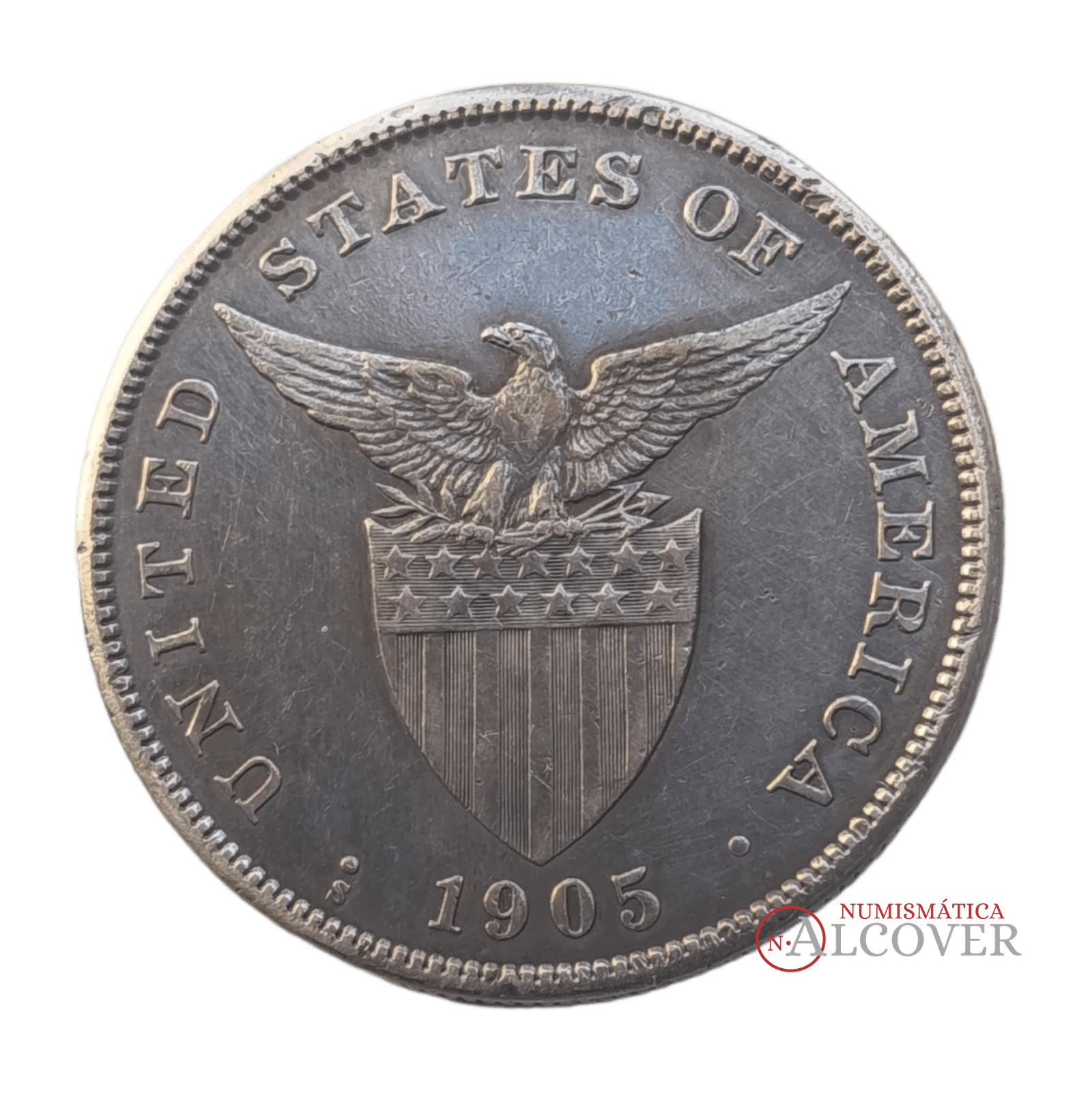 FILIPINAS 1 Peso 1905 S KM 168 plata MBC+ - Imagen 2
