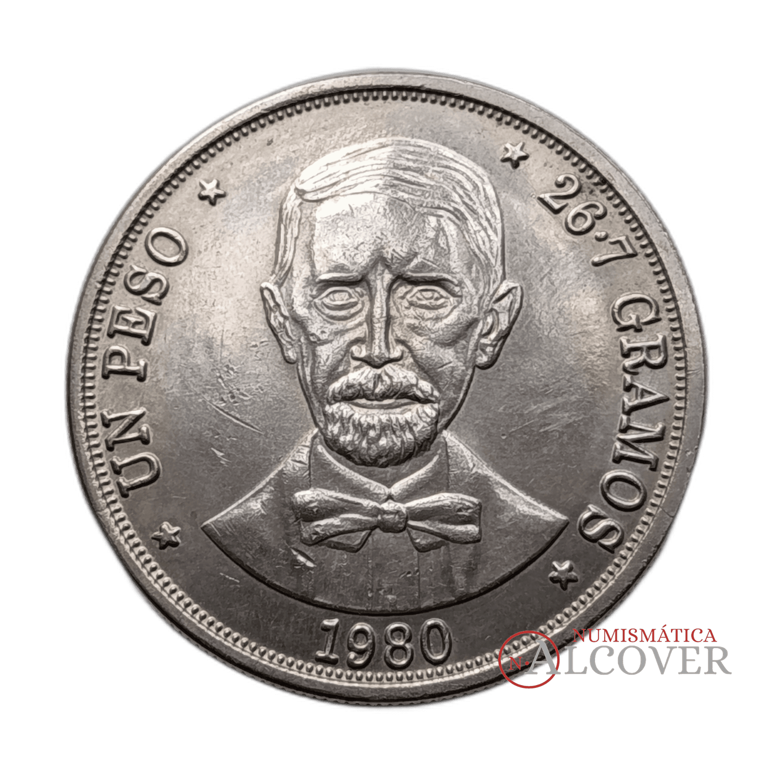 REPÚBLICA DOMINICANA 1 peso 1980 Juan Pablo Duarte KM#53 SC-