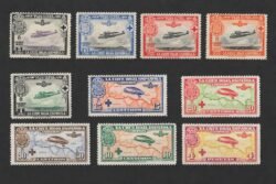 ESPAÑA Ed. 339/348 ** Cruz Roja Española Correo aéreo Plus Ultra 1926 Serie completa nueva sin charnela