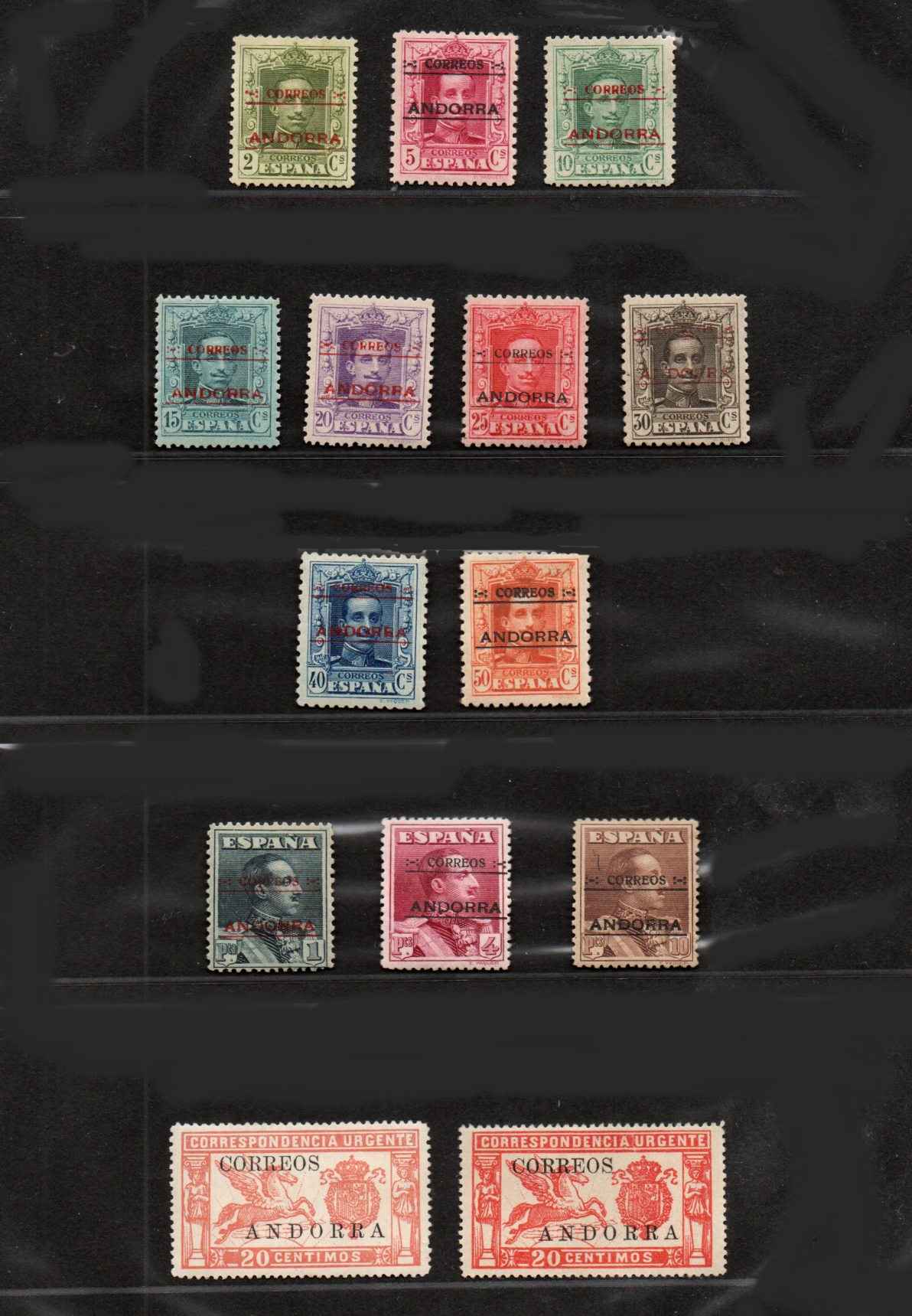 ANDORRA ESPAÑOLA Ed. 1/14 ** Alfonso XIII y Pegaso 1928 Serie completa nueva sin charnela LUJO