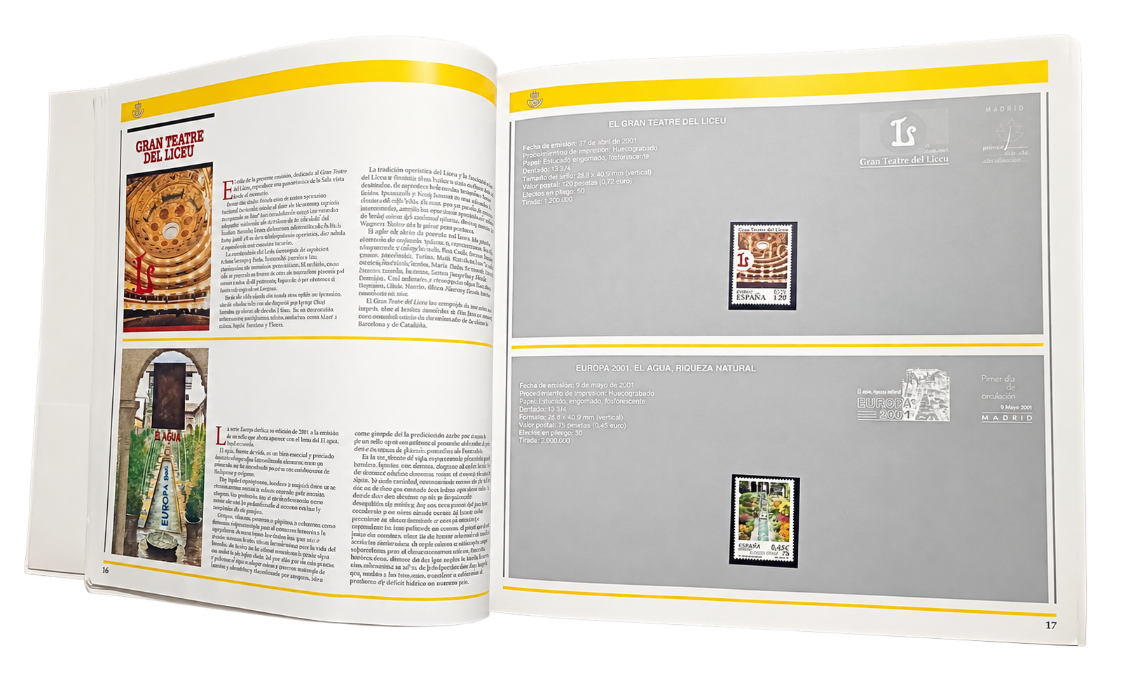 ESPAÑA Y ANDORRA ESPAÑOLA Libro Emisiones de sellos año 2001 completo - Imagen 2