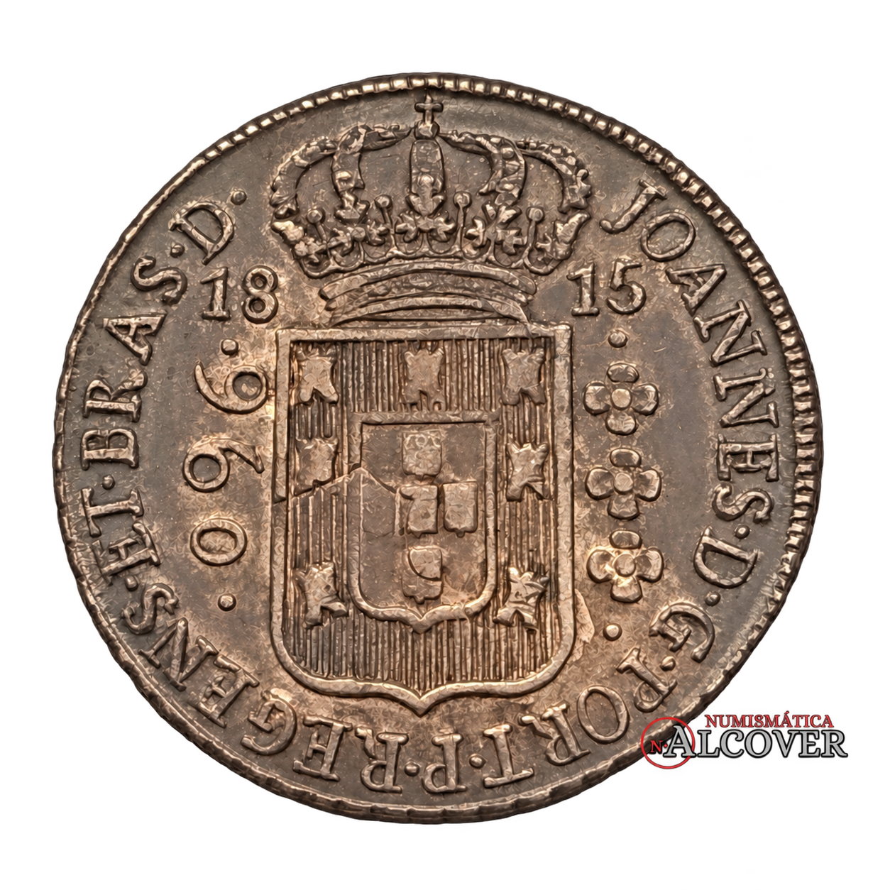 BRASIL 960 Réis 1815 KM 307.1 plata MBC+ - Imagen 2
