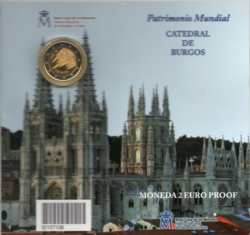 ESPAÑA Cartera 2 euros conmemorativa 2012 Catedral de Burgos KM 1254 Proof