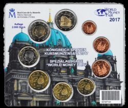 ESPAÑA Cartera Euroset 2017 World Money Fair Berlín Santa María del Naranco SC