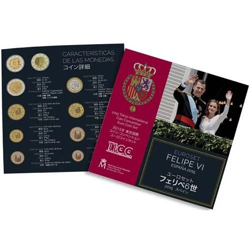 ESPAÑA Felipe VI Cartera Euroset monedas 2015 Tokyo TICC SC