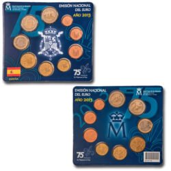 ESPAÑA Cartera Euroset 2013 75 Aniversario de S. M. el Rey + 2 Euros Conmemorativos El Escorial SC