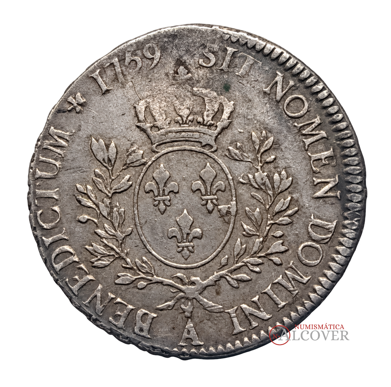 FRANCIA Luis XV 1 Écu 1759 A KM 512.1 MBC− - Imagen 2