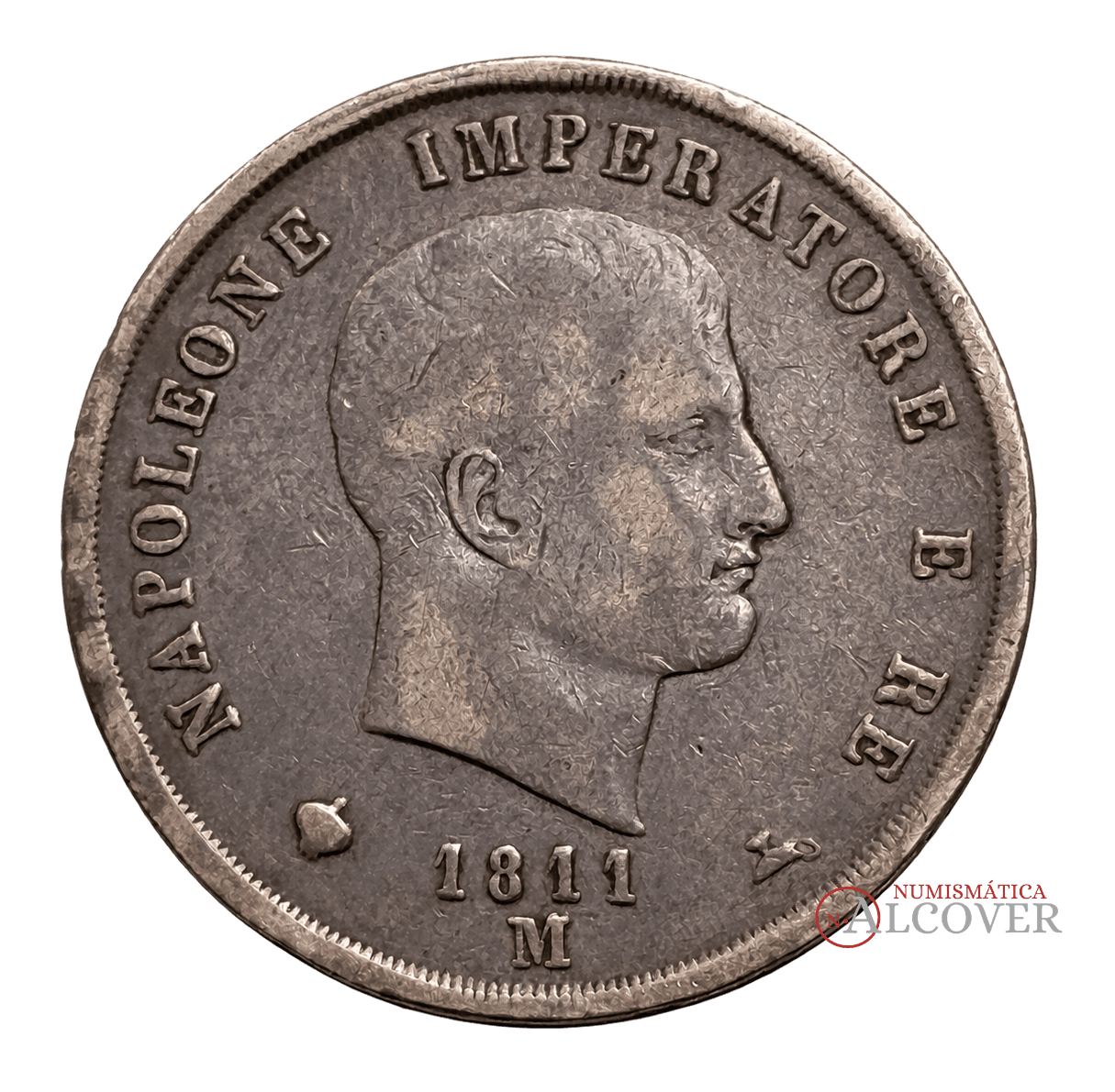 ITALIA 5 Liras 1811 M Napoleón I KM 10.7 BC+
