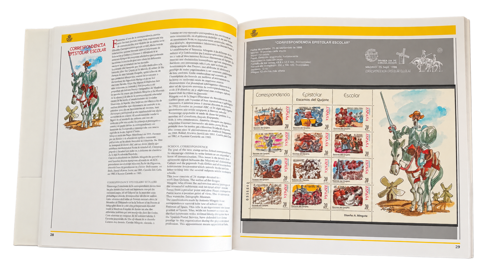 ESPAÑA Y ANDORRA ESPAÑOLA Libro Emisiones de sellos año 1998 completo - Imagen 2