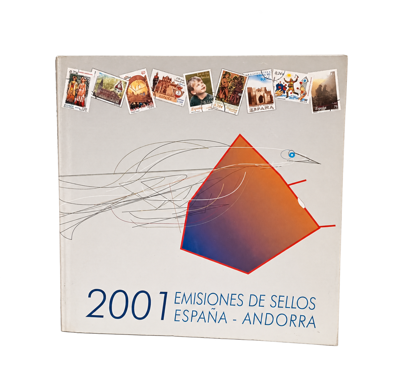 ESPAÑA Y ANDORRA ESPAÑOLA Libro Emisiones de sellos año 2001 completo