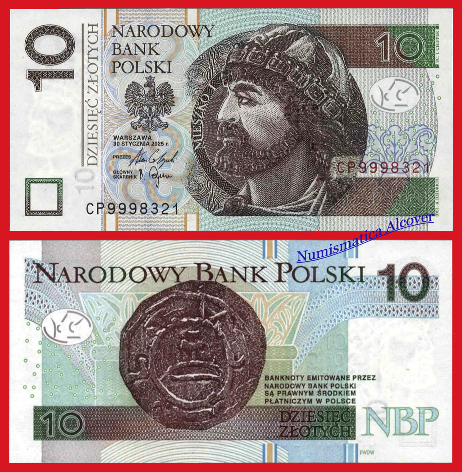 POLONIA 10 Zlotych 2025 Mieszko I Pick 183 SC