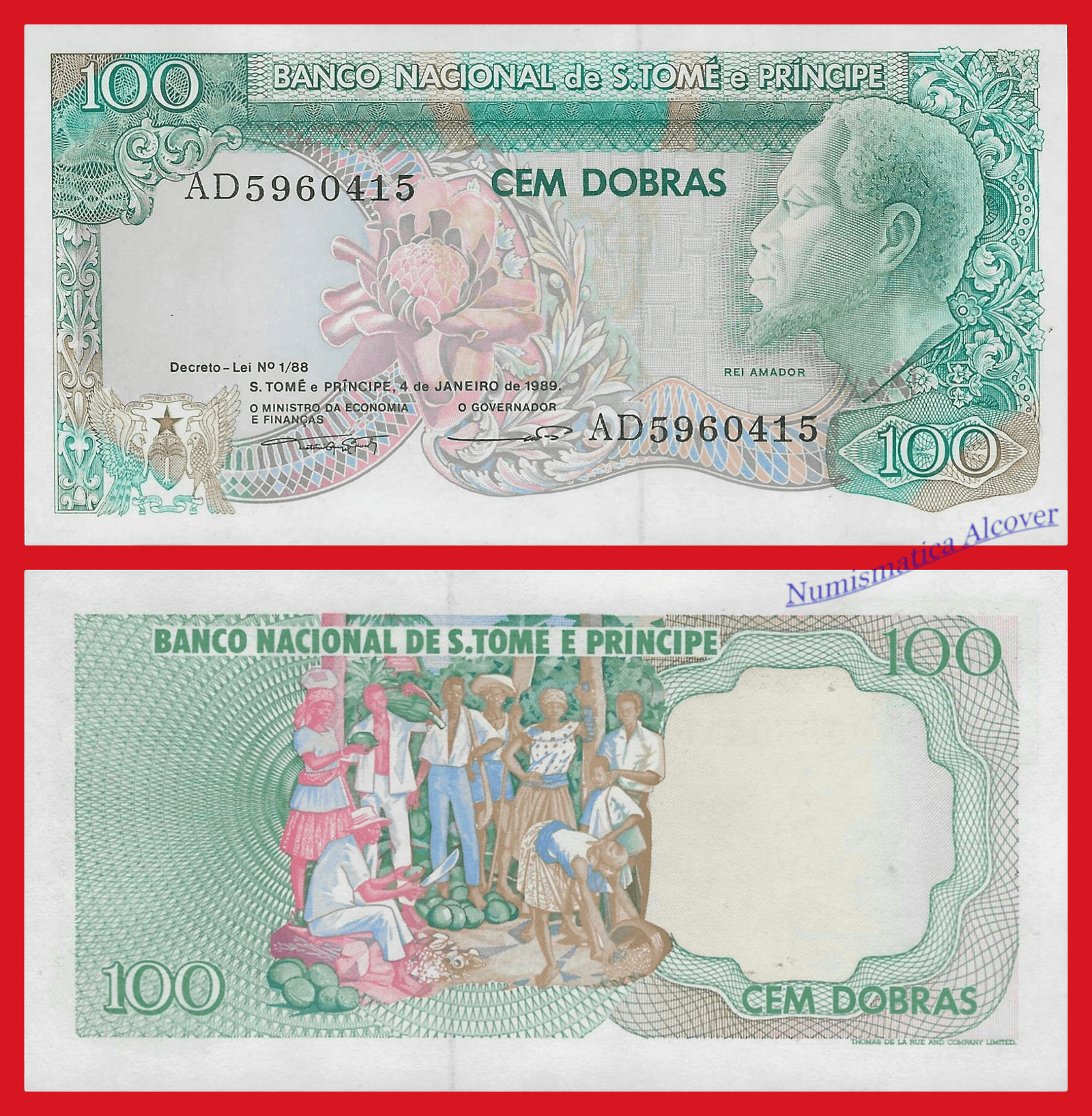 SANTO TOMÉ Y PRÍNCIPE 100 Dobras 1989 Pick 60 SC